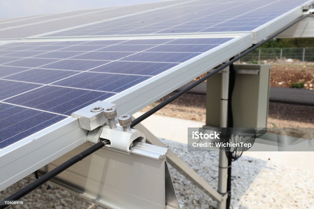 On Ground Solar with Grounding and End Clamps Installation